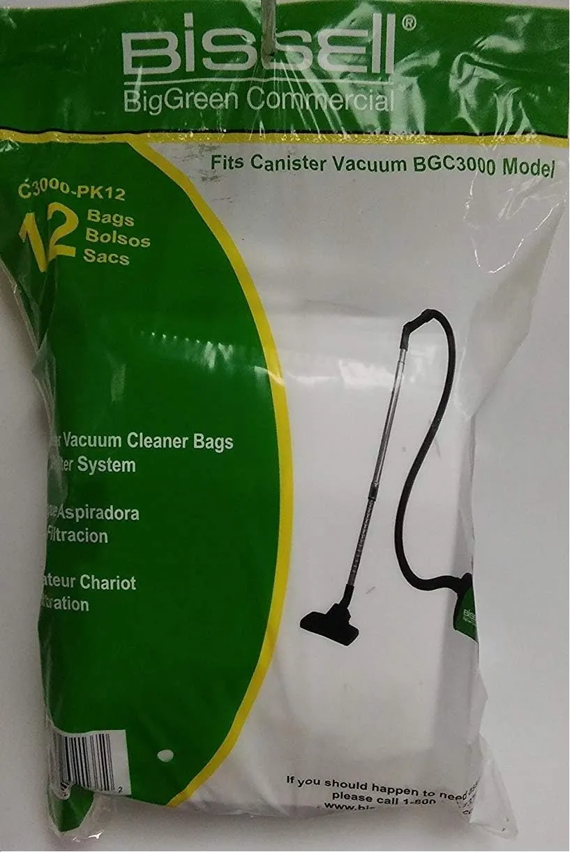 Bissell C3000-PK12 Canister Bags 12 pack for BGC3000 & BGC3000B