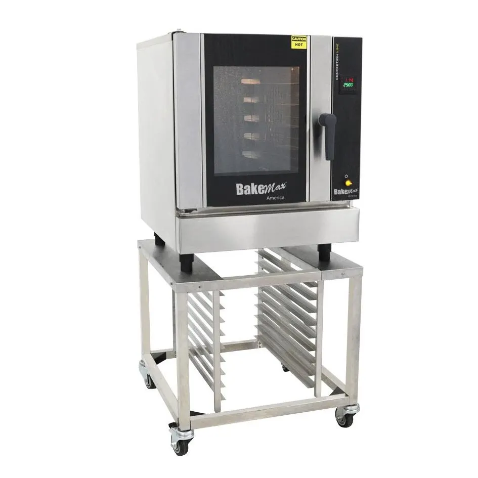 BakeMax BACCOR Oven Equipment Stand For w/ Open Base With Pan Slides, Holds 5 Full Pans