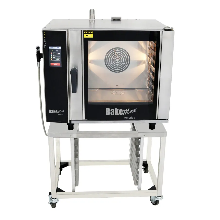 BakeMax BACFC Oven Equipment Stand w/ Open Base With Pan Slides, Holds 8 Trays