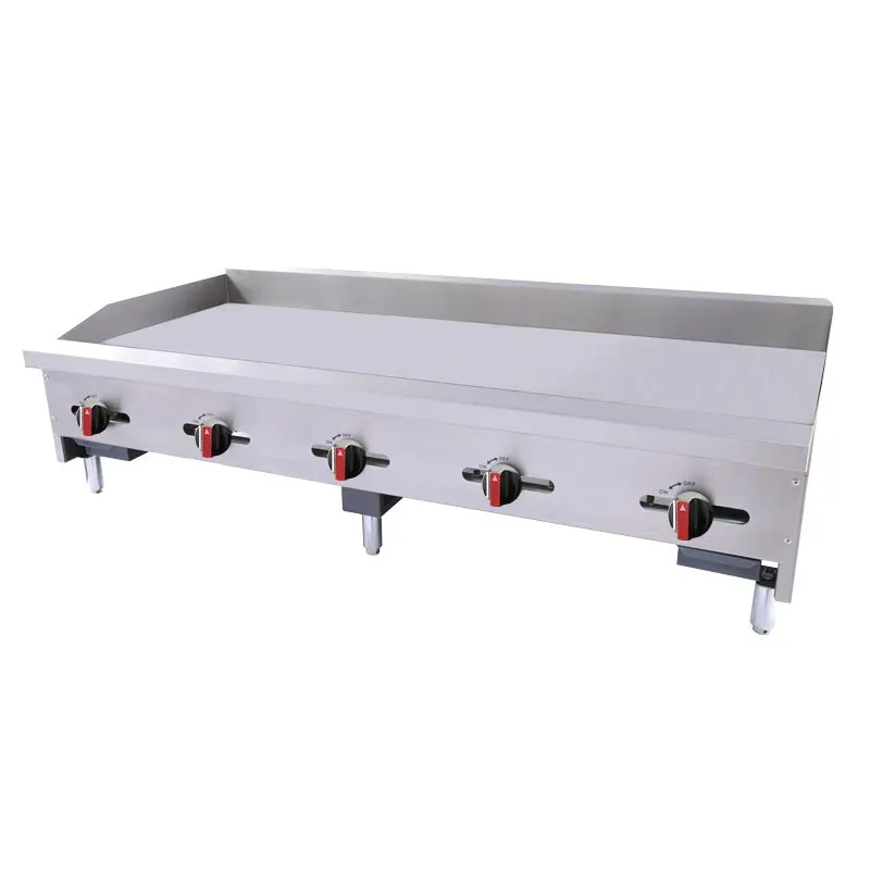 BakeMax BACG60-5 60" Countertop Gas Griddle with Manual Control, 3/4" Steel Plate, 150.000 BTU