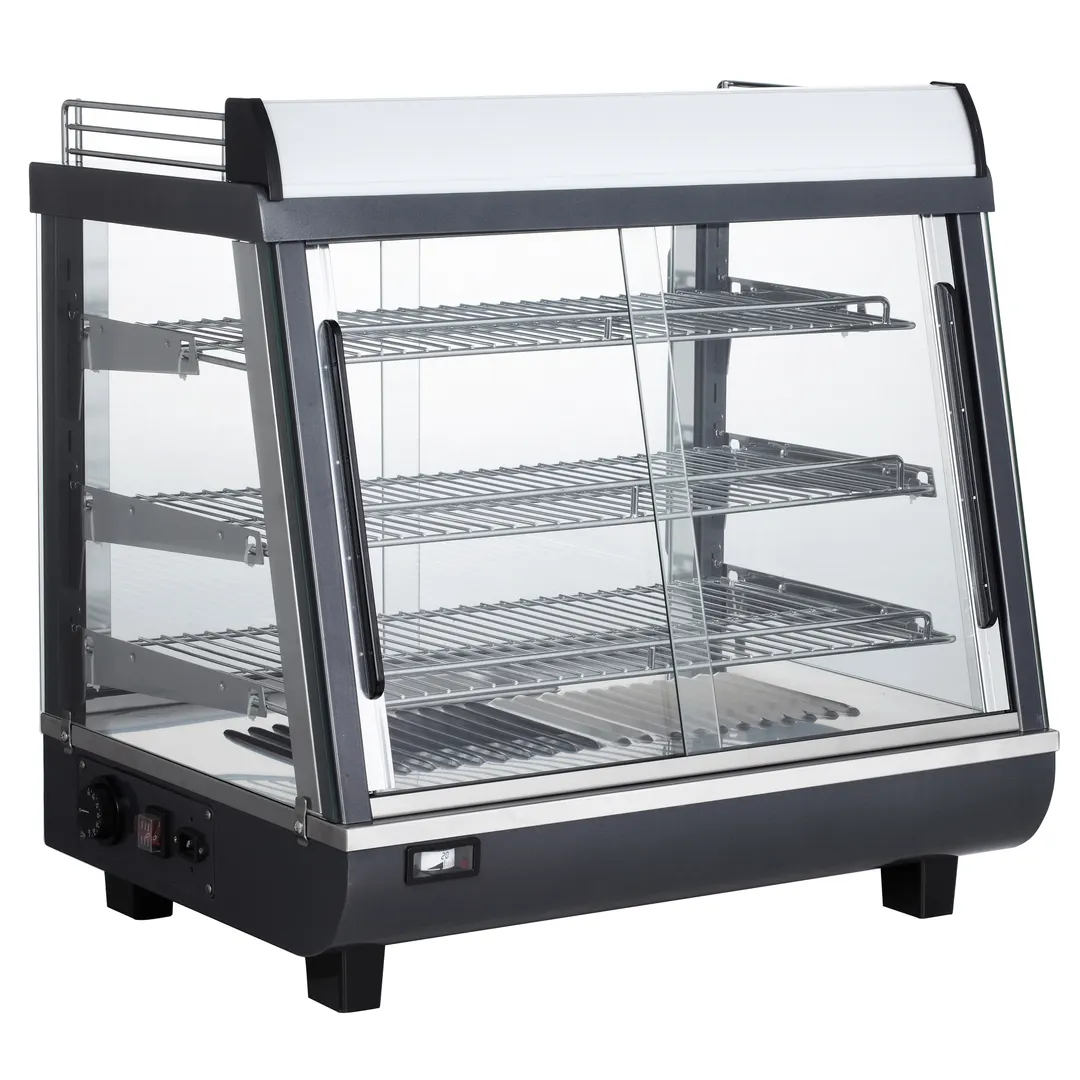 BakeMax BMTSC27 27" Countertop Titan Series Heated Warmer/Display Case, 3 Shelves