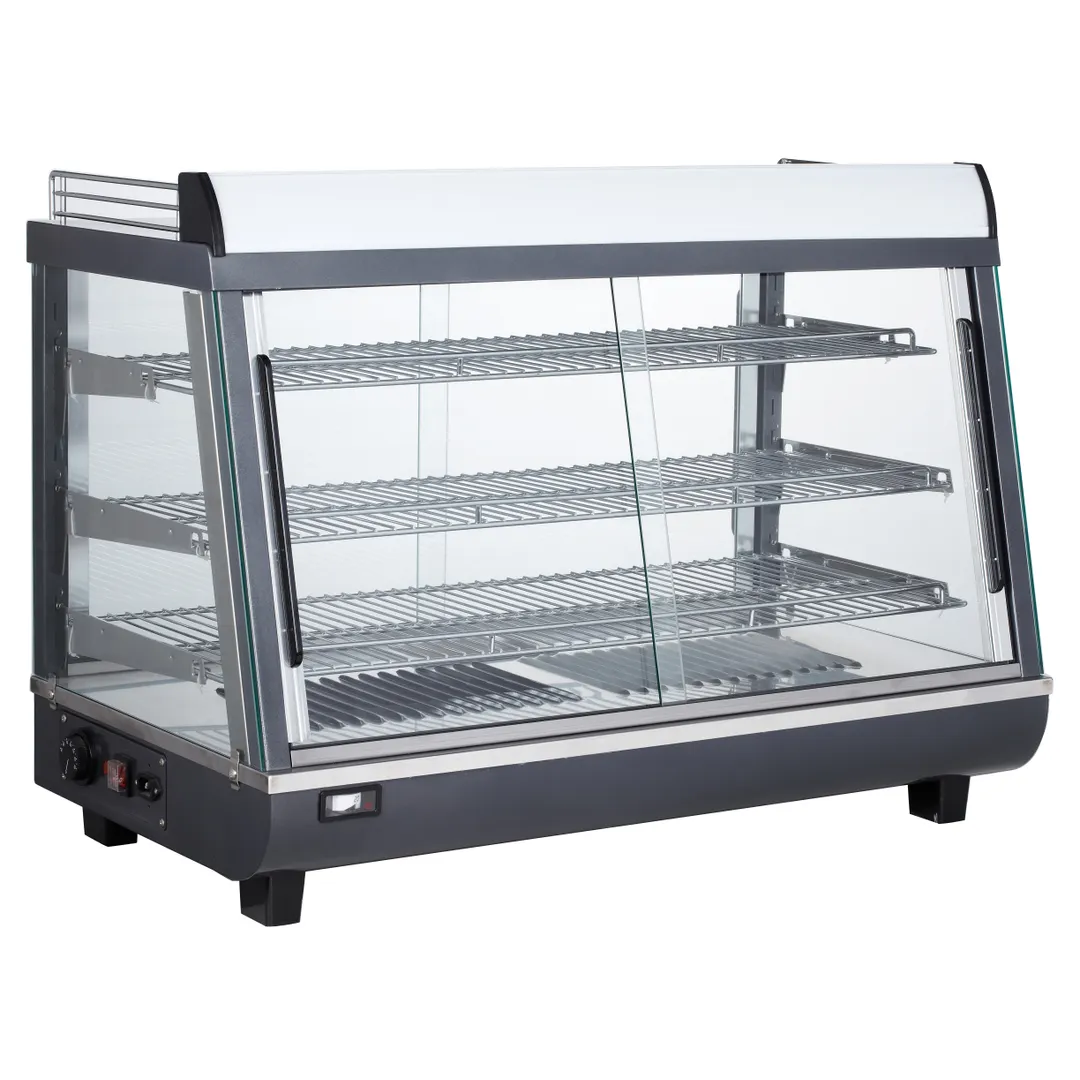 BakeMax BMTSC36 36" Countertop Titan Series Heated Warmer/Display Case, 3 Shelves