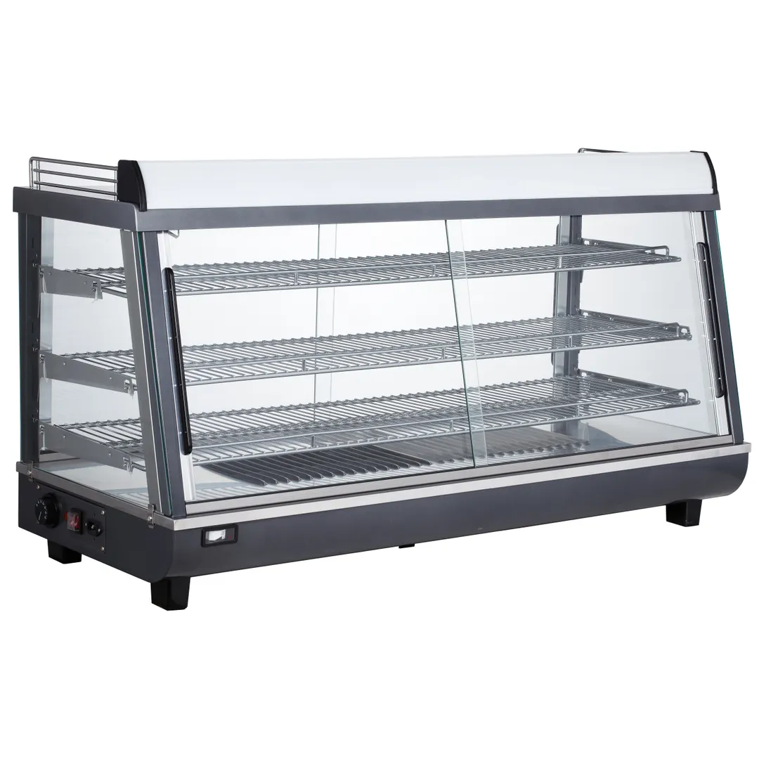 BakeMax BMTSC48 48" Countertop Titan Series Heated Warmer/Display Case, 3 Shelves