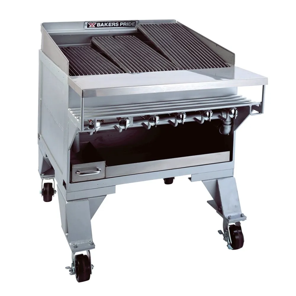 Bakers Pride CH-10 54" Floor Model Gas Radiant Charbroiler w/ (10) Burnes, 180.000 BTU
