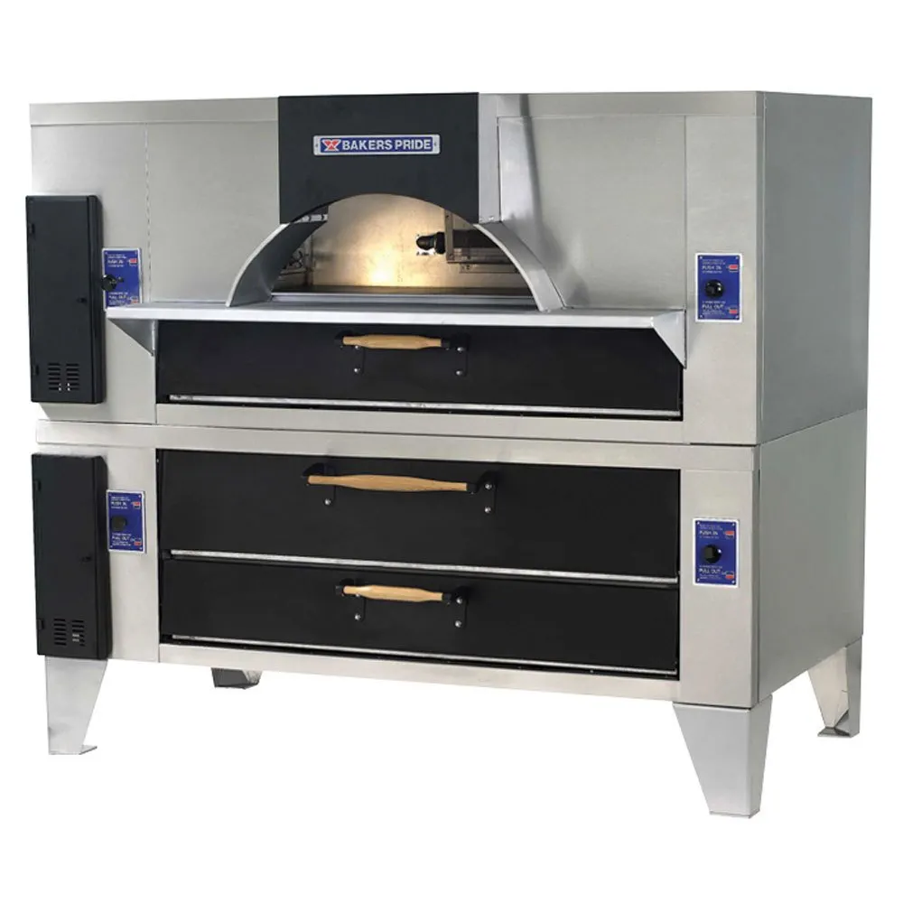 Bakers Pride FC-816/Y-800BL 84" Gas Pizza Deck Oven, Double Deck