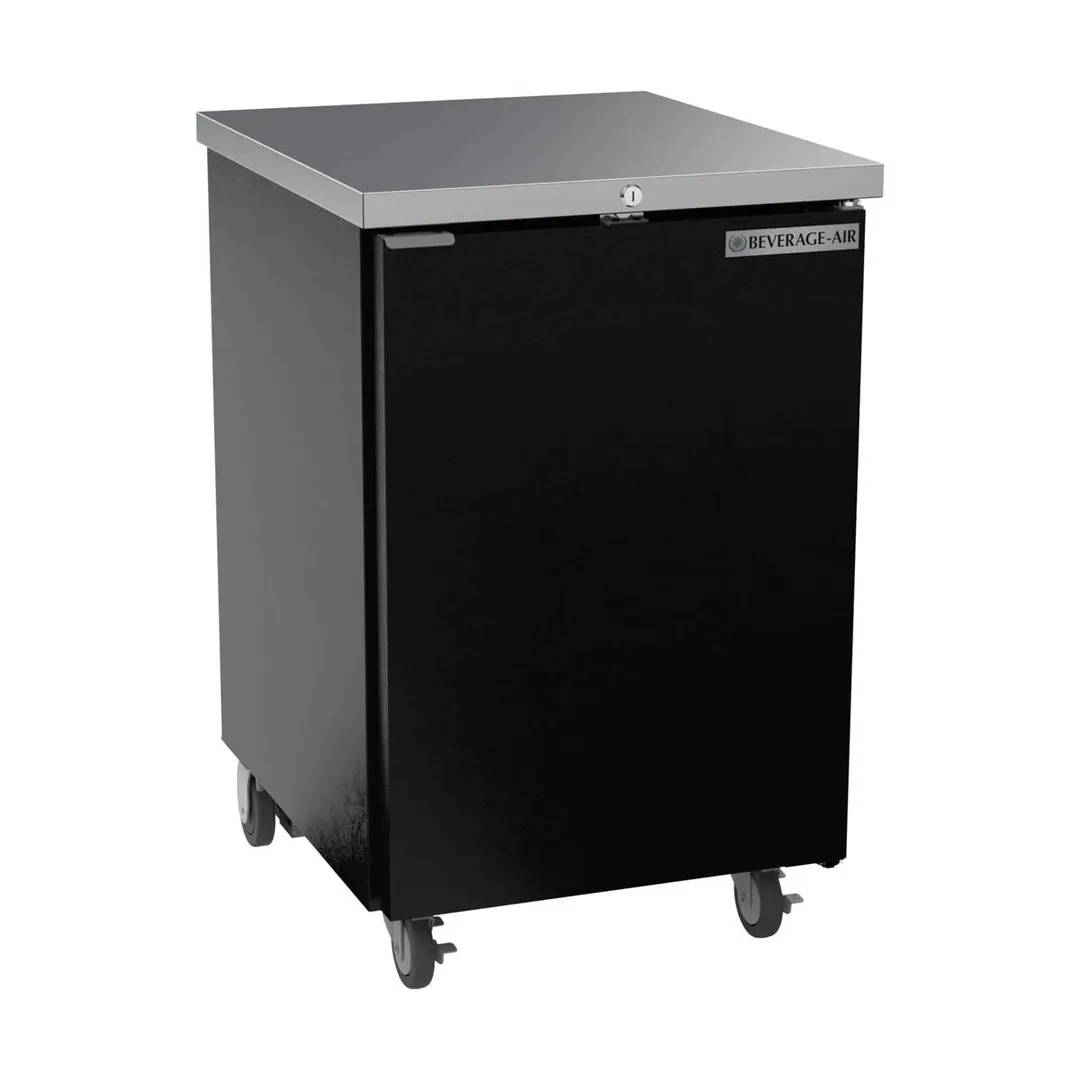 Beverage Air BB24HC-1-B 24" 1 Section Black Back Bar Cooler with Solid Door
