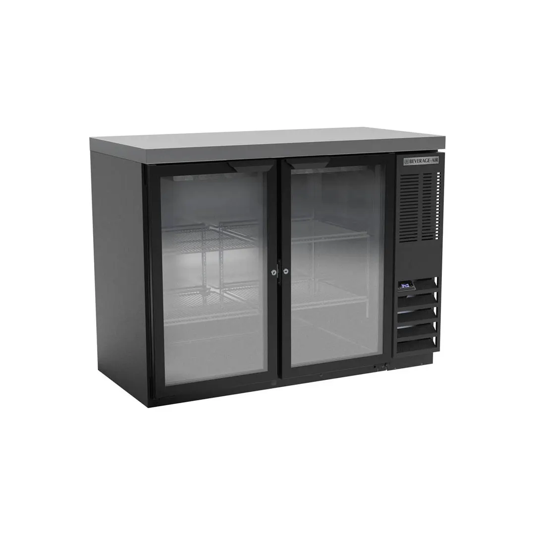 Beverage Air BB48HC-1-G-B-27 48" Two Section Back Bar Cooler with Glass Door, 12.4 cu. ft.