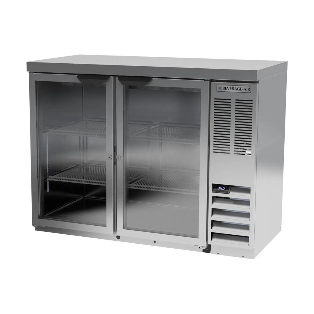 Beverage Air BB48HC-1-G-S-27 48" Two Section Back Bar Cooler with Glass Door, 12.4 cu. ft.