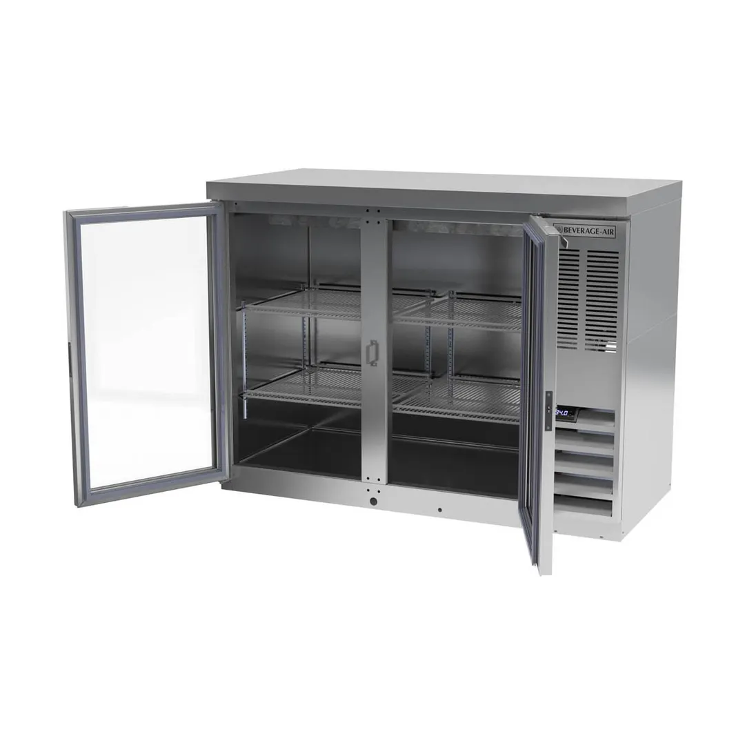 Beverage Air BB48HC-1-G-S-27 48" Two Section Back Bar Cooler with Glass Door, 12.4 cu. ft.