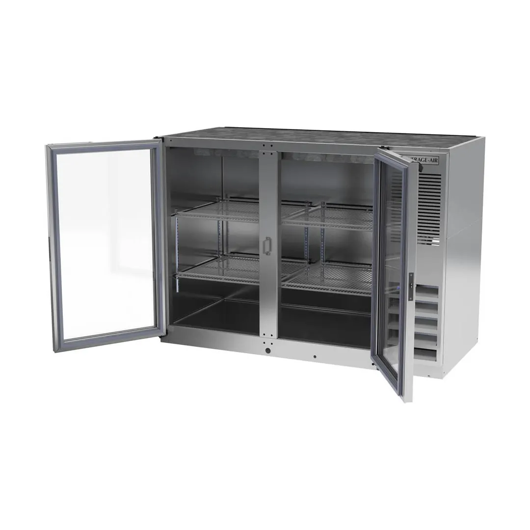 Beverage Air BB48HC-1-G-S 48" 2 Section Black Back Bar Cooler with Glass Door