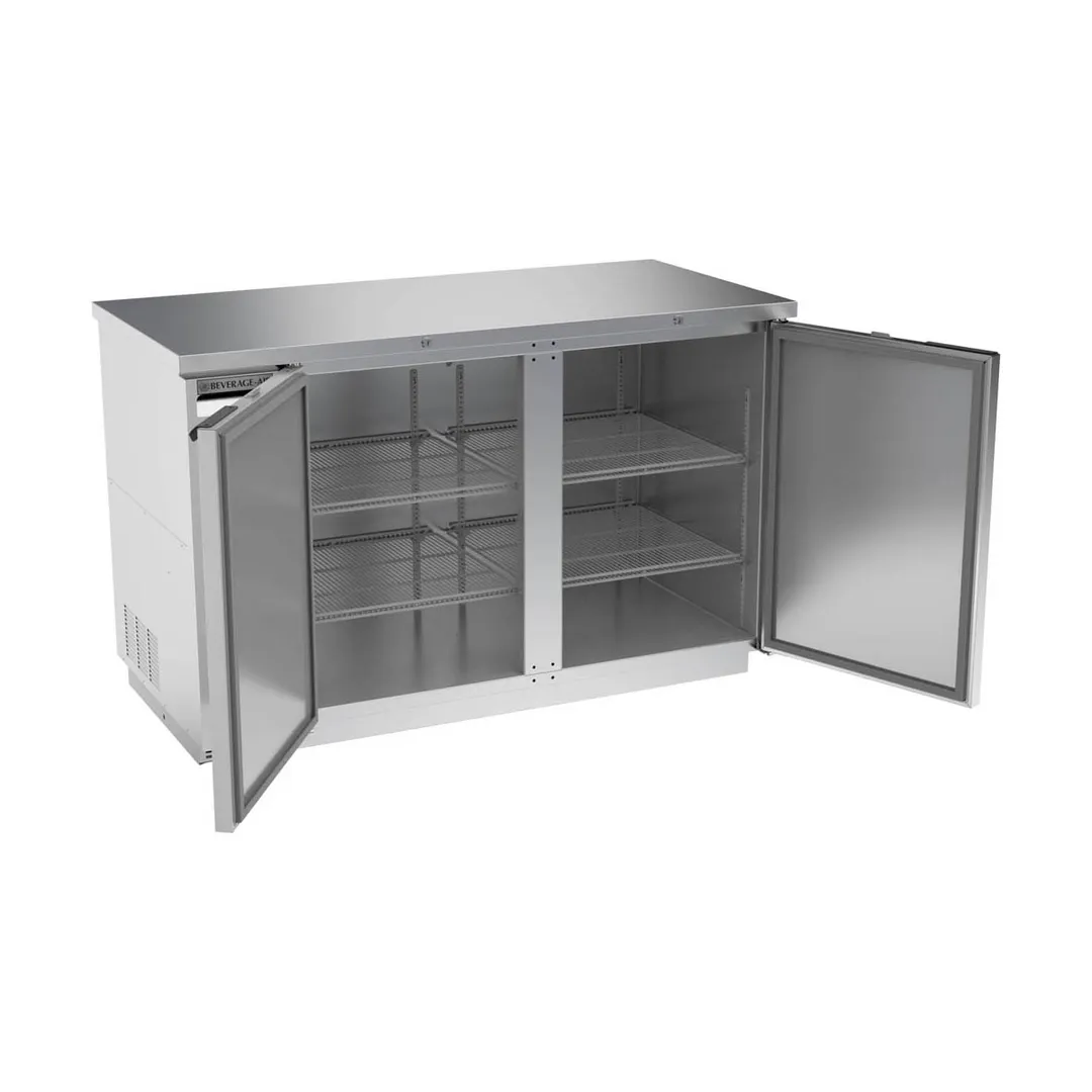 Beverage Air BB58HC-1-S 59" 2 Section Black Back Bar Cooler with Solid Door