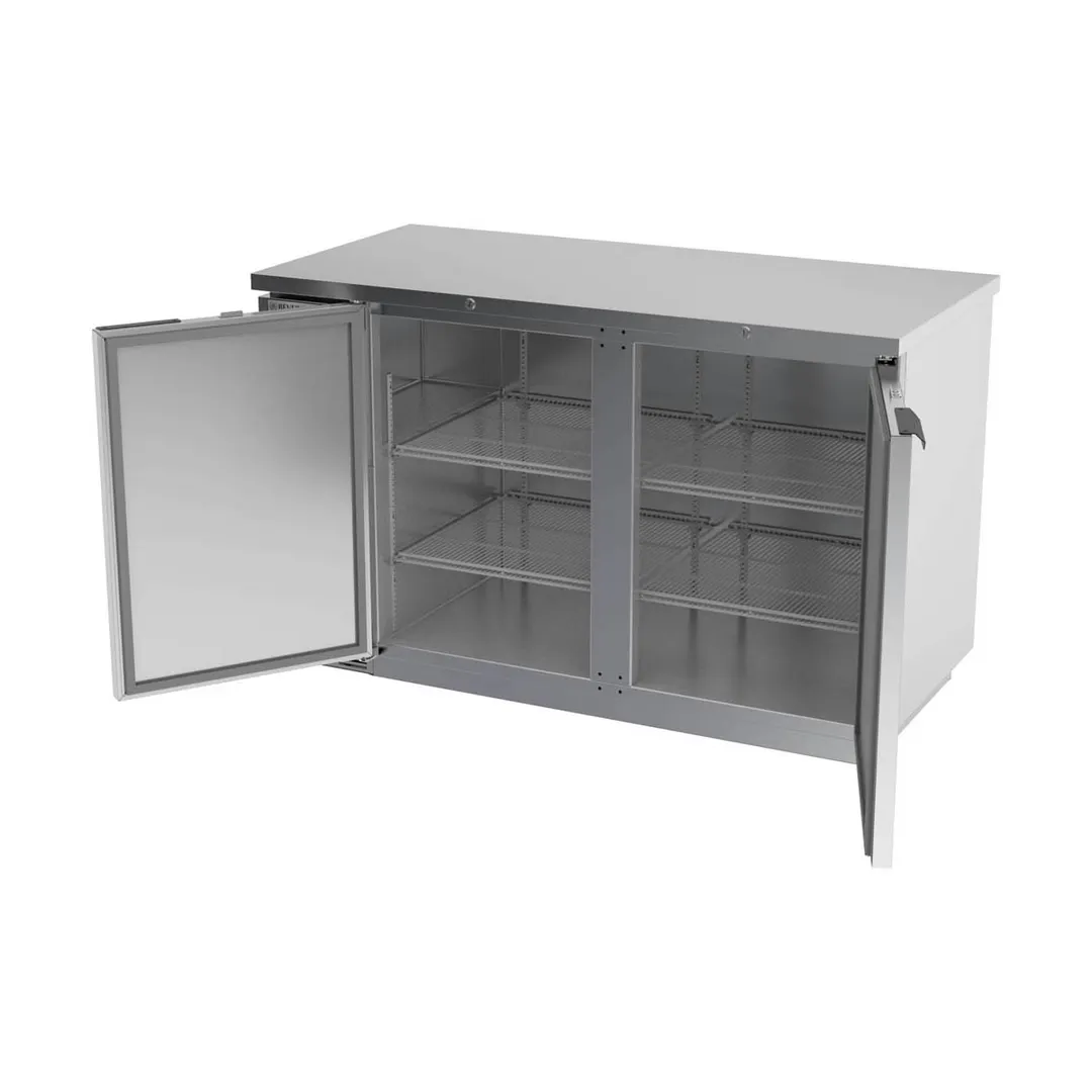 Beverage Air BB58HC-1-S 59" 2 Section Black Back Bar Cooler with Solid Door