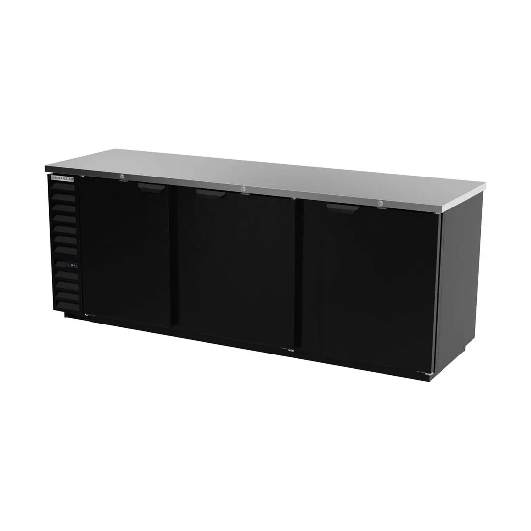 Beverage Air BB94HC-1-B 95" Three Section Back Bar Cooler with Solid Door, 37.82 cu. ft.