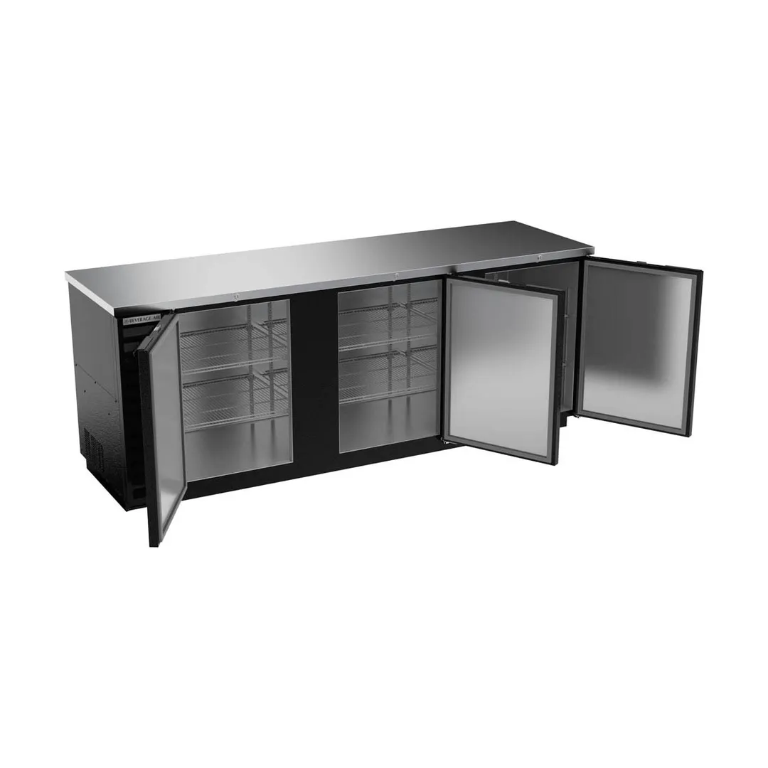 Beverage Air BB94HC-1-B 95" Three Section Back Bar Cooler with Solid Door, 37.82 cu. ft.