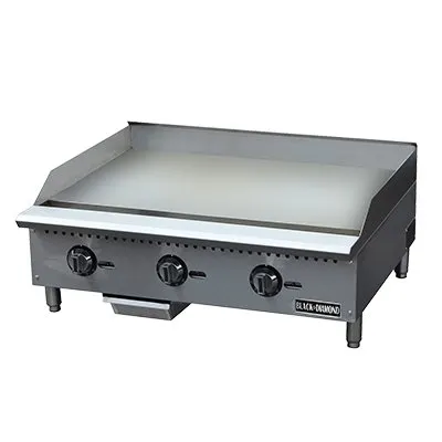 Black Diamond BDCTG-36T 36" Countertop Gas Griddle with Thermostatic Controls, 1" Steel Plate, 90.000 BTU