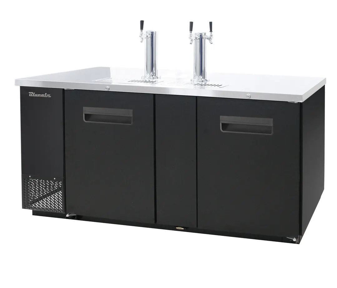 Blue Air BDD69-3S-HC 69" 2 Door 2 Tower Keg Cooler, (3) 1/2 Barrel, Stainless Steel