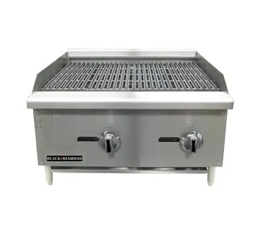 Black Diamond BDECTC-36/NG 36" Countertop Gas Radiant Charbroiler w/ (3) Burners, 90.000 BTU