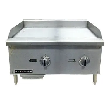 Black Diamond BDECTG-48/NG 48" Countertop Gas Griddle with Manual Controls, 3/4" Steel Plate, 120.000 BTU
