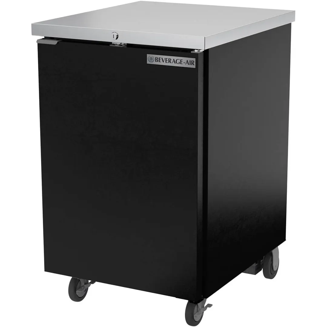 Beverage Air BB24HC-1-F-B 24" 1 Section Black Back Bar Cooler with Solid Door