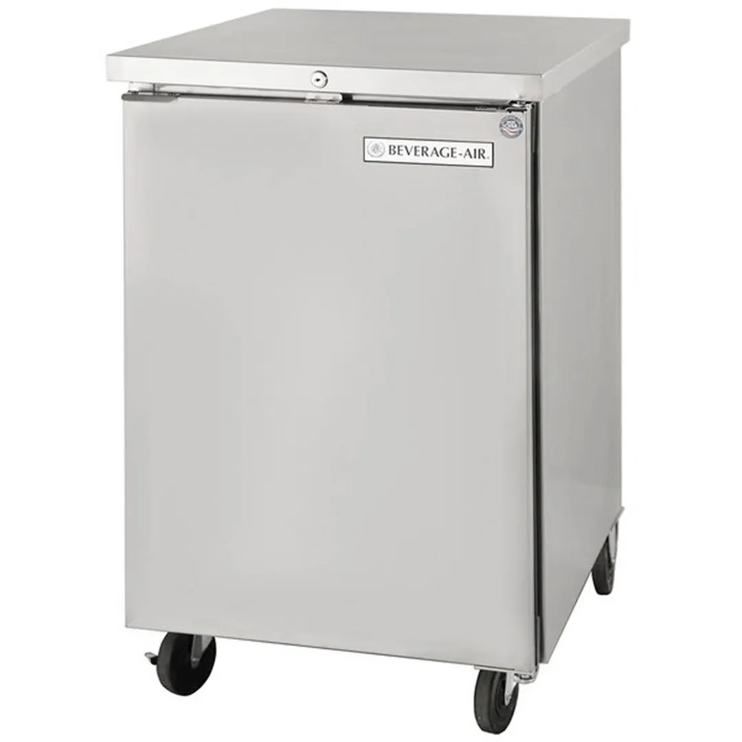 Beverage Air BB24HC-1-F-S 24" 1 Section Black Back Bar Cooler with Solid Door