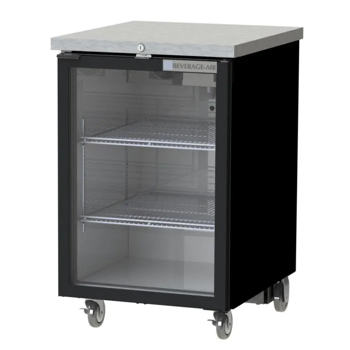 Beverage Air BB24HC-1-FG-B 24" 1 Section Black Back Bar Cooler with Glass Door