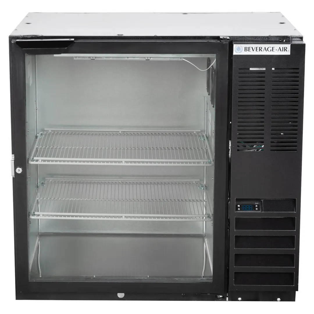 Beverage Air BB36HC-1-G-B 36" One Section Back Bar Cooler with Glass Door, 8.36 cu. ft.