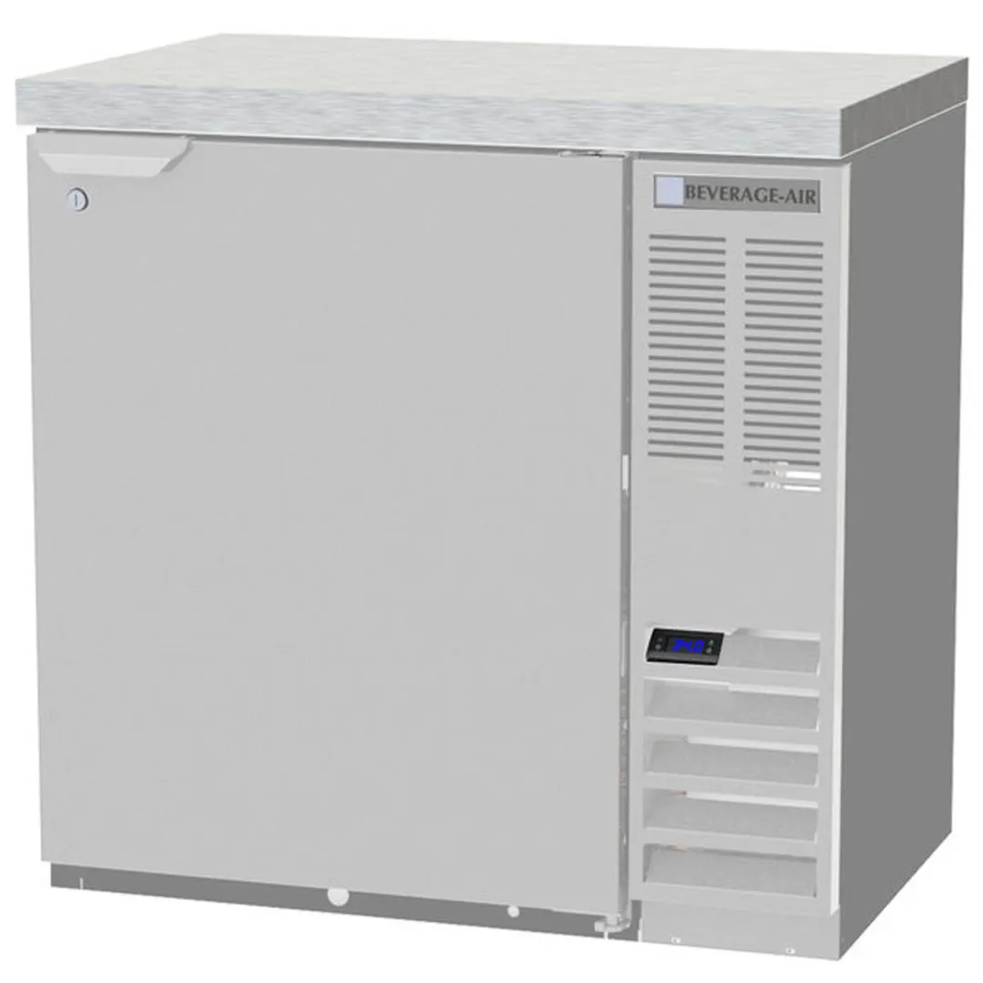 Beverage Air BB36HC-1-S-27 36" 1 Section Black Back Bar Cooler with Solid Door