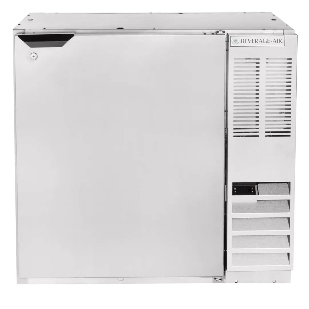 Beverage Air BB36HC-1-S 36" 1 Section Black Back Bar Cooler with Solid Door