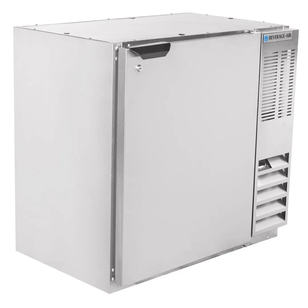 Beverage Air BB36HC-1-S 36" 1 Section Black Back Bar Cooler with Solid Door
