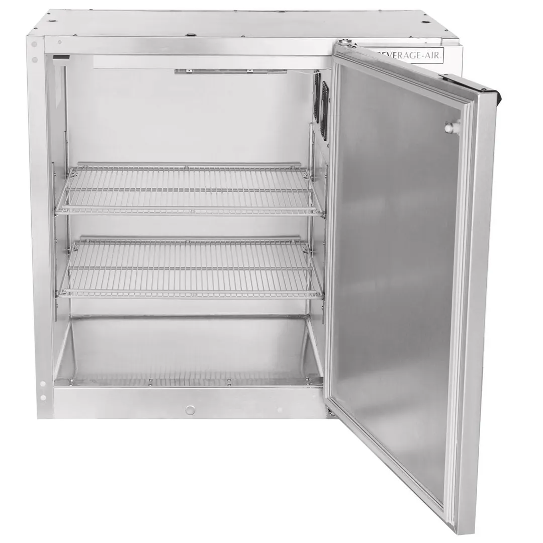 Beverage Air BB36HC-1-S 36" 1 Section Black Back Bar Cooler with Solid Door