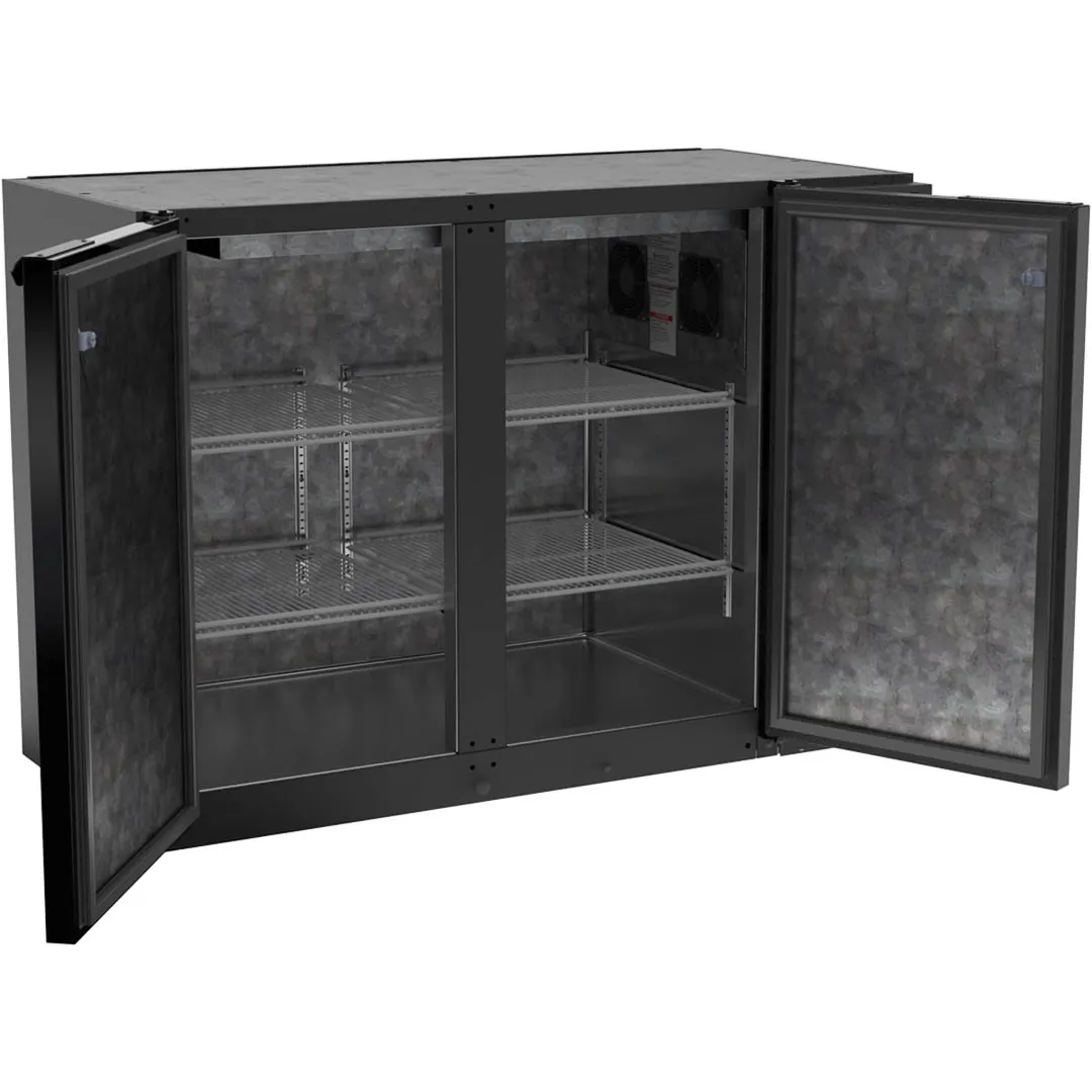 Beverage Air BB48HC-1-F-B 48" 2 Section Black Back Bar Cooler with Solid Door
