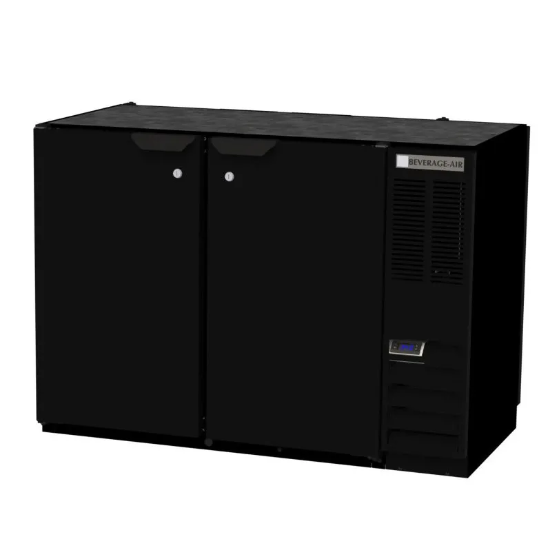 Beverage Air BB48HC-1-F-PT-B 48" Two Section Pass-Thru Solid Door Back Bar Cooler
