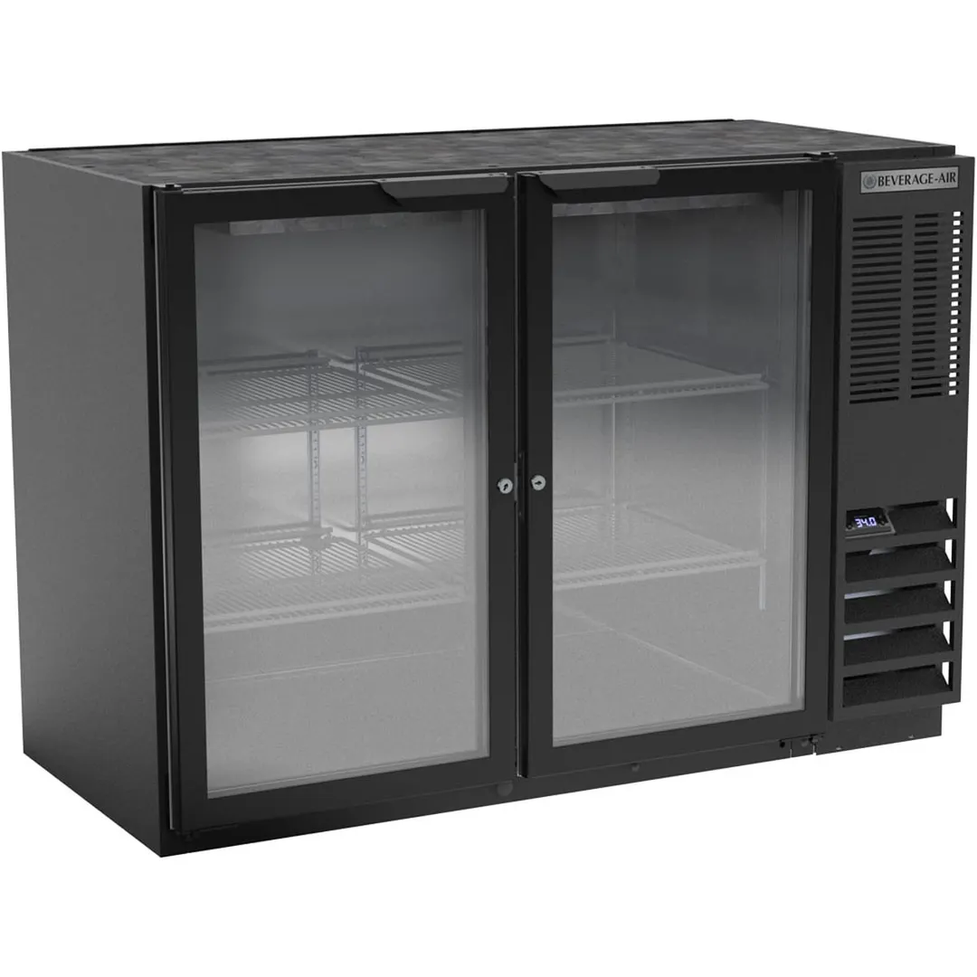 Beverage Air BB48HC-1-FG-B 48" 2 Section Black Back Bar Cooler with Glass Door