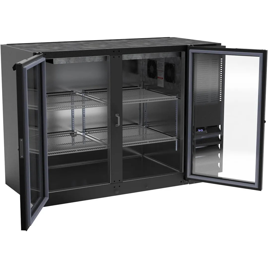 Beverage Air BB48HC-1-FG-B 48" 2 Section Black Back Bar Cooler with Glass Door
