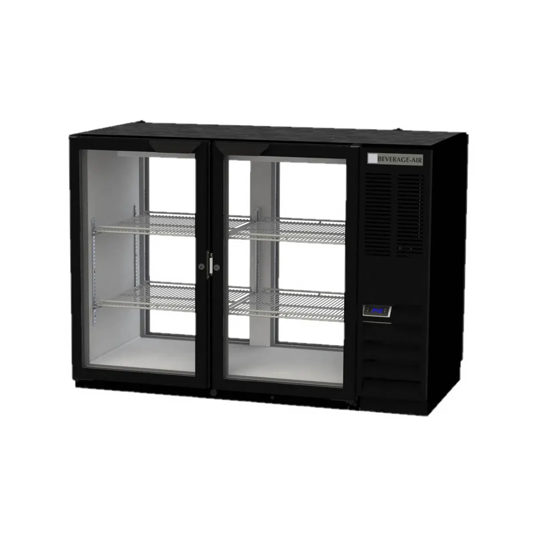 Beverage Air BB48HC-1-G-PT-B 48" Pass-Thru Glass Door Back Bar Cooler