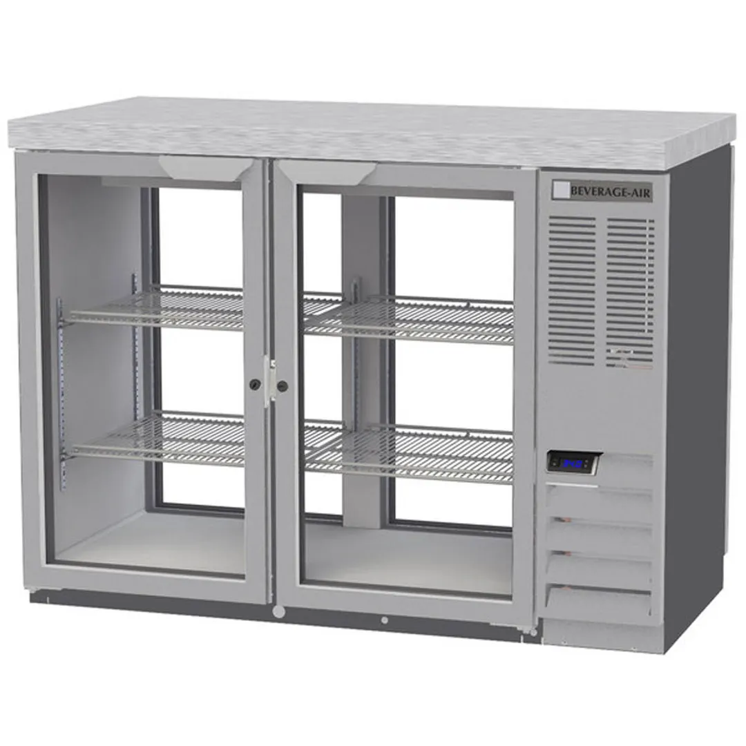 Beverage Air BB48HC-1-G-PT-S-27 48" Pass-Thru Glass Door Back Bar Refrigerator 