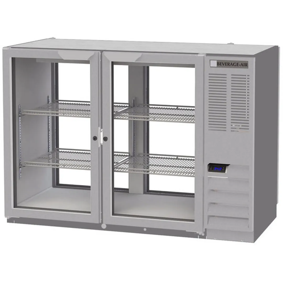 Beverage Air BB48HC-1-G-PT-S 48" Pass-Thru Glass Door Back Bar Refrigerator 