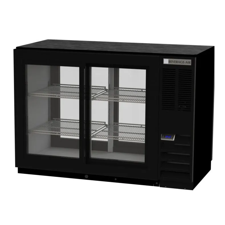 Beverage Air BB48HC-1-GS-F-PT-B 48" Pass-Thru Glass Door Back Bar Refrigerator