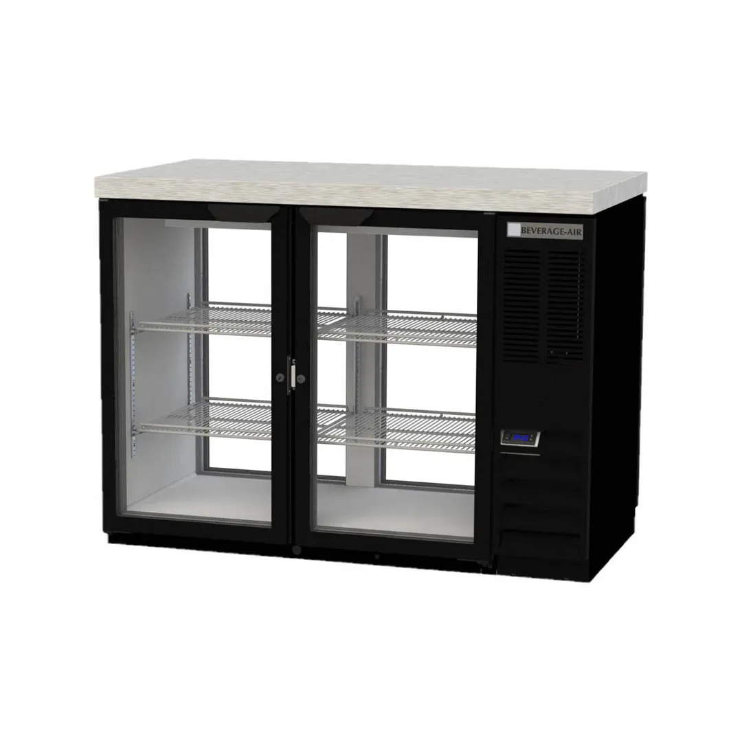 Beverage Air BB48HC-1-GS-PT-B-27 48" Pass-Thru Glass Door Back Bar Cooler