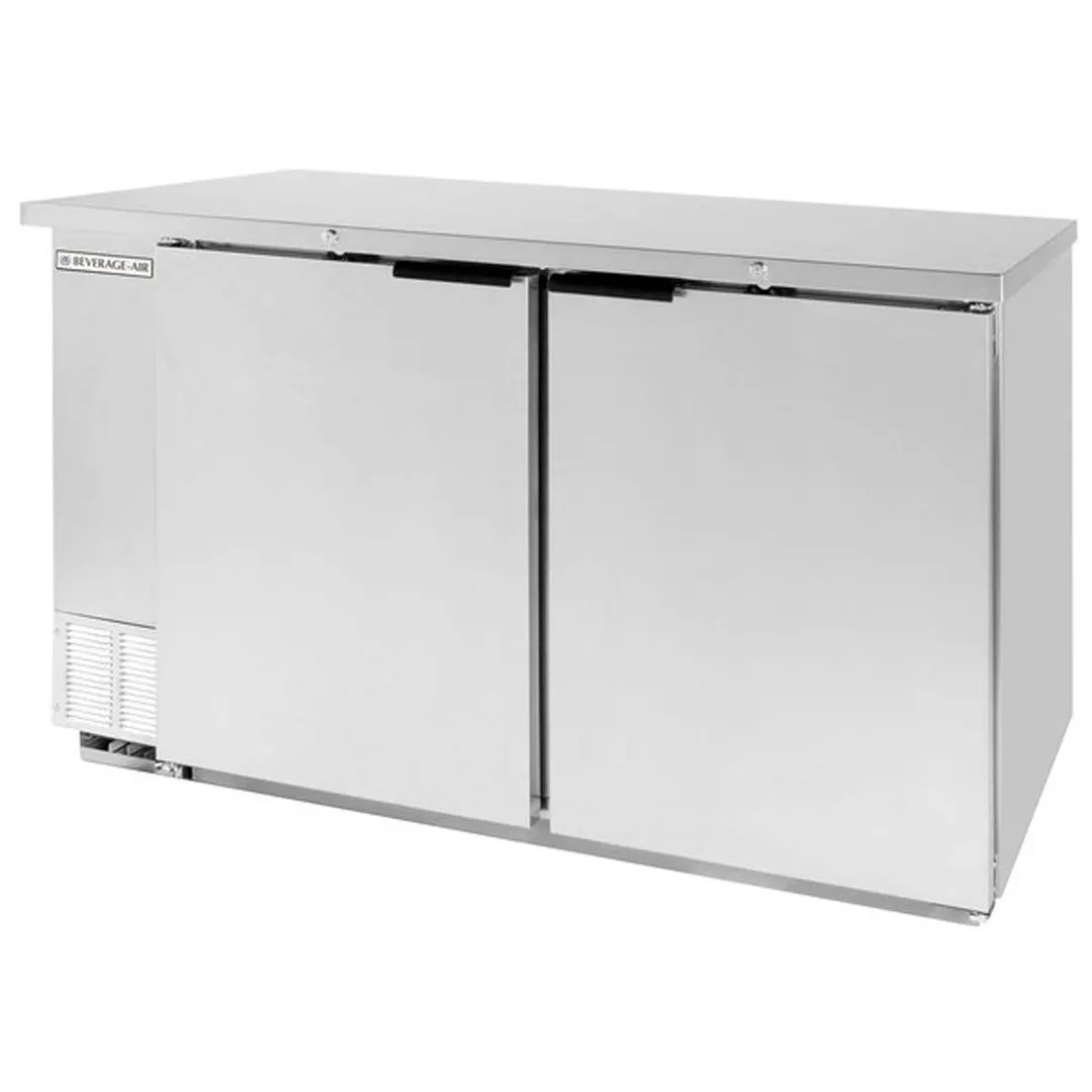Beverage Air BB58HC-1-F-S 59" 2 Section Stainless Steel Back Bar Cooler with Solid Door