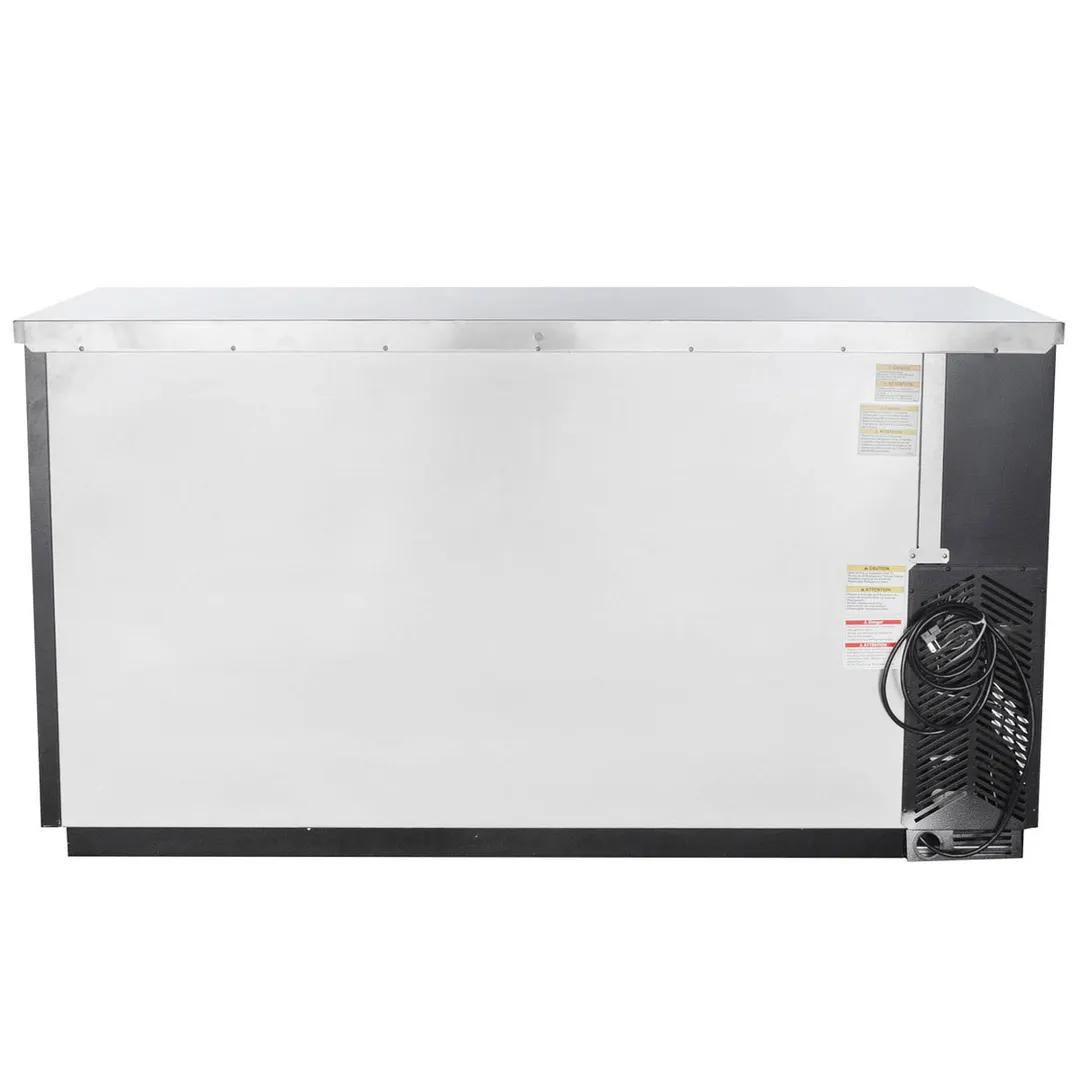 Beverage Air BB68HC-1-B 69" 2 Section Black Back Bar Cooler with Solid Door