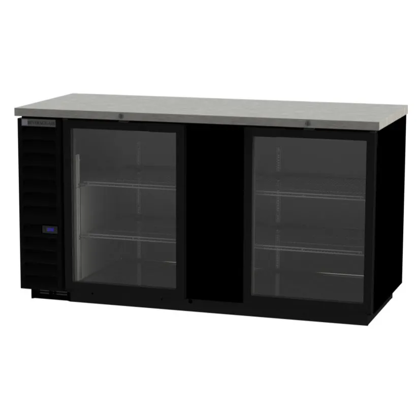 Beverage Air BB68HC-1-FG-B 69" 2 Section Back Bar Refrigerator with Glass Door
