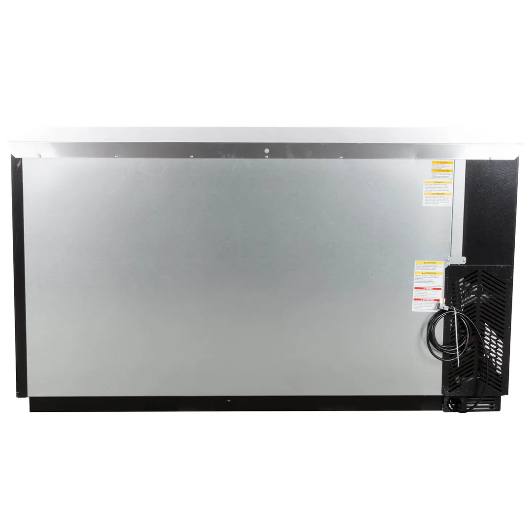 Beverage Air BB68HC-1-G-B 69" 2 Section Black Back Bar Refrigerator with Glass Door
