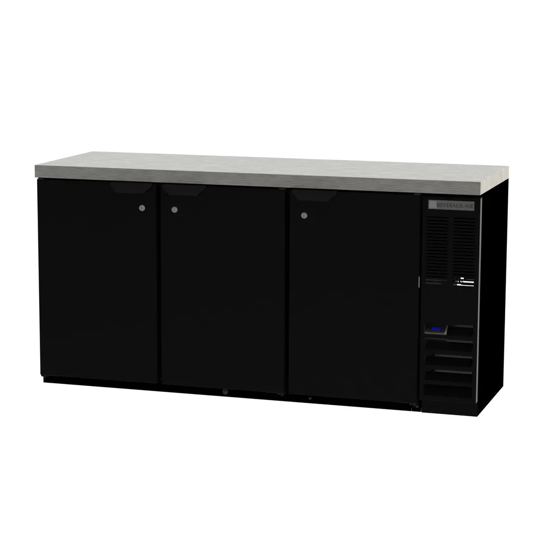 Beverage Air BB72HC-1-B-27 72" 3 Section Back Bar Refrigerator with Solid Door