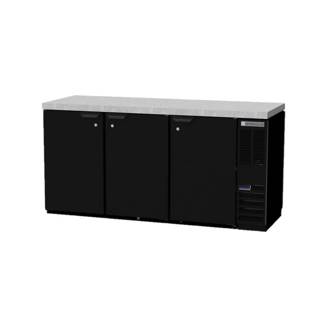 Beverage Air BB72HC-1-F-B-27 72" 3 Section Back Bar Refrigerator with Solid Door