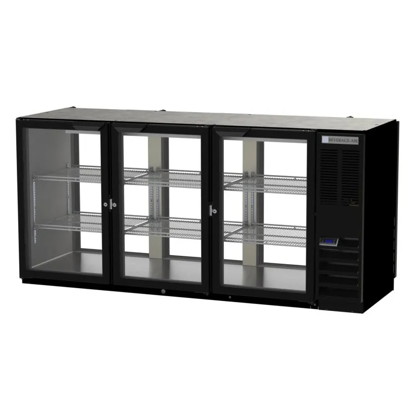 Beverage Air BB72HC-1-FG-PT-B-27 72" Pass-Thru Glass Door Back Bar Refrigerator