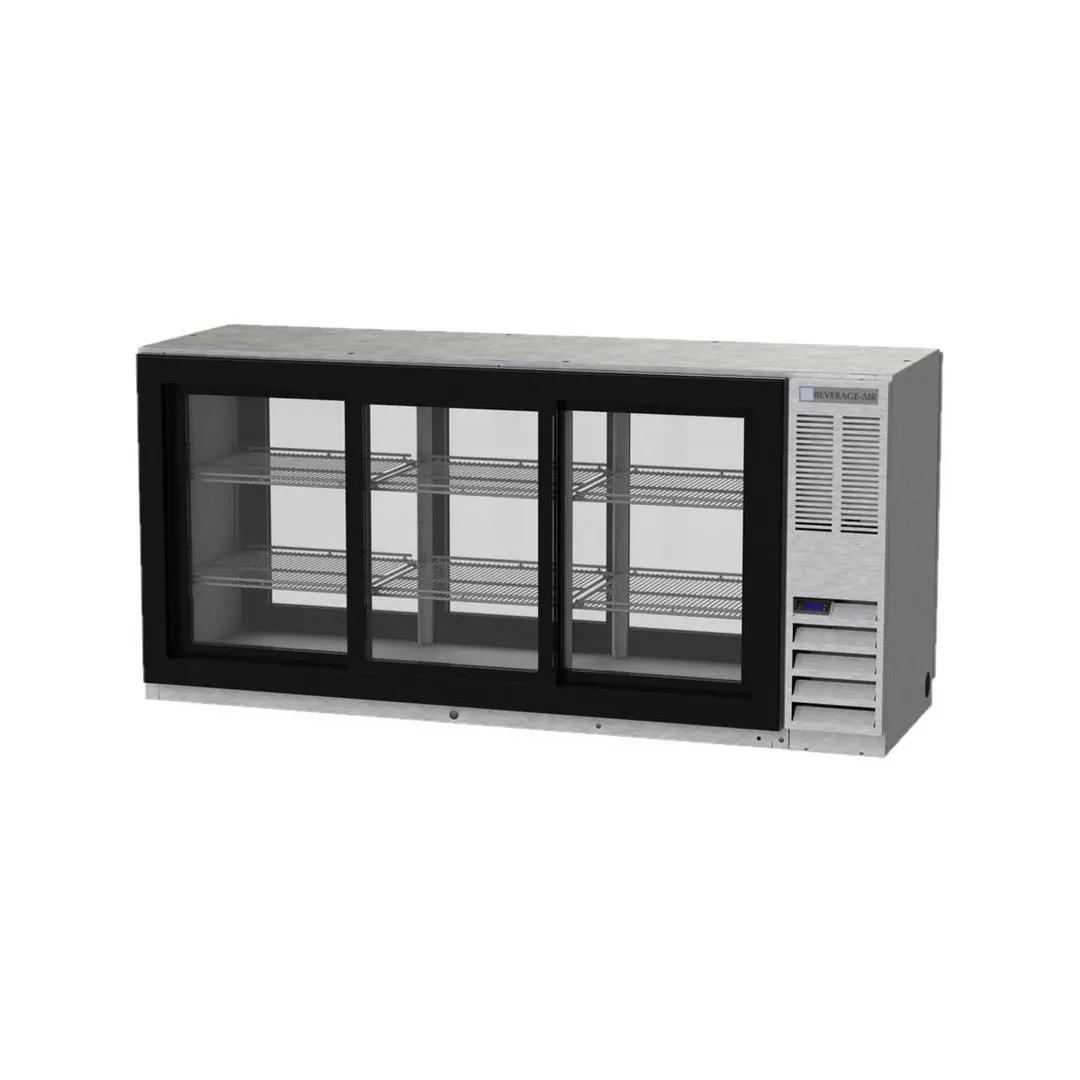 Beverage Air BB72HC-1-FG-PT-S 72" Pass-Thru Glass Door Back Bar Refrigerator