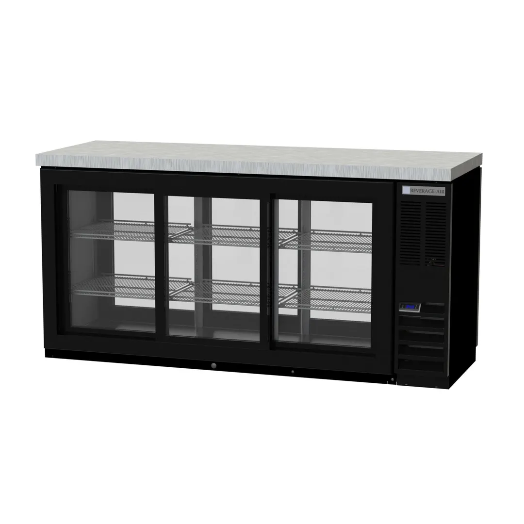Beverage Air BB72HC-1-GS-PT-B-27 72" Pass-Thru Glass Door Back Bar Cooler