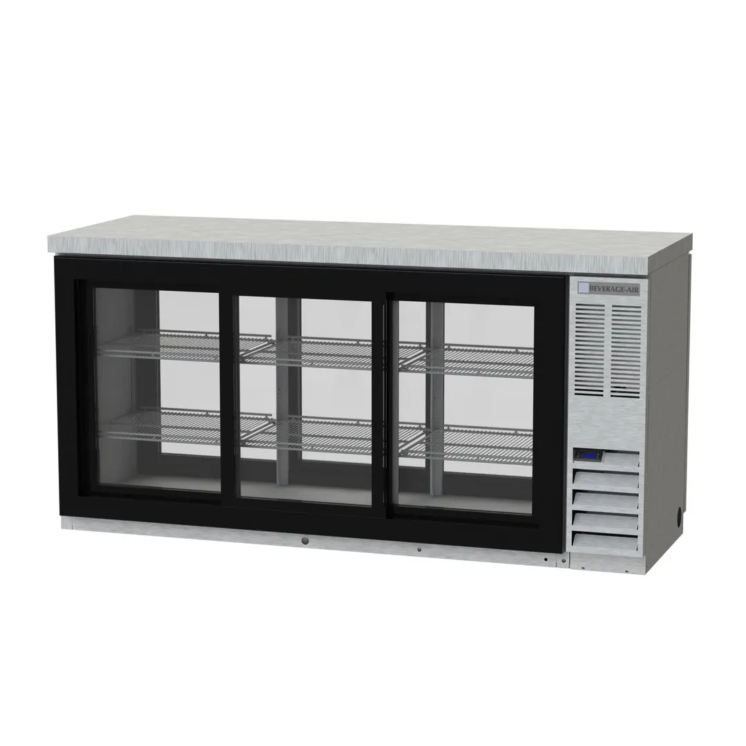 Beverage Air BB72HC-1-GS-PT-S-27 72" Pass-Thru Glass Door Back Bar Cooler