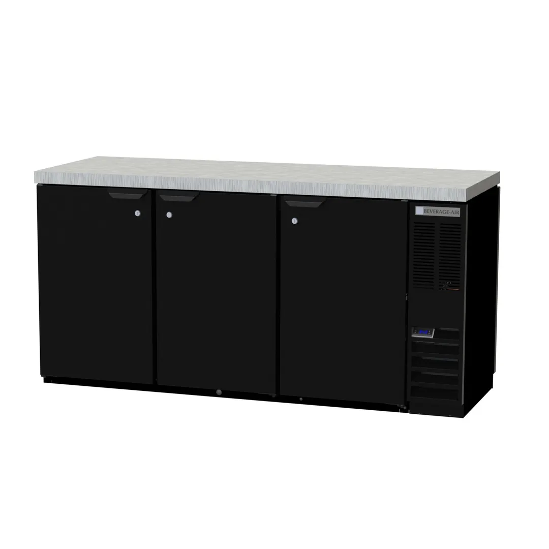 Beverage Air BB72HC-1-PT-B-27 72" Pass-Thru Solid Door Back Bar Refrigerator